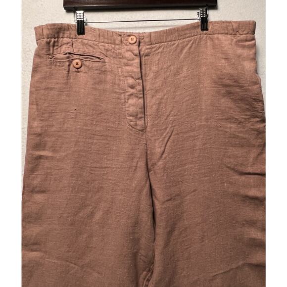 Christy Allen Women’s Linen Pant Size‎ L Waistband Button Front Made in USA - Picture 3 of 12
